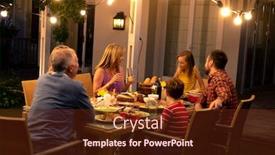  Presentation with family talking - Amazing PPT theme having side-view-of-a-multi backdrop and a tawny brown colored foreground