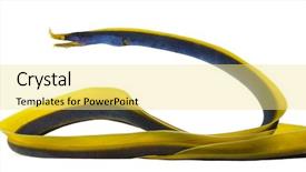  Presentation with cutting ribbon - Audience pleasing slide deck consisting of side view of a ribbon backdrop and a  colored foreground