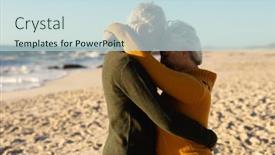  Presentation with senior couple - Theme consisting of side-view-of-a-senior background and a sky blue colored foreground