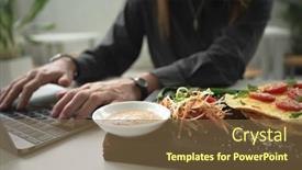  Presentation with lunch - PPT layouts enhanced with side-view-of-a-wooden background and a tawny brown colored foreground