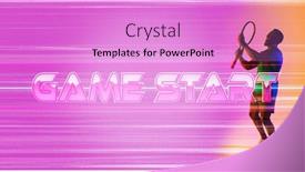  Presentation with tennis - Slide set having side-view-of-african-american background and a lilac colored foreground