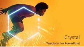  Presentation with african american - PPT theme consisting of side-view-of-african-american background and a yellow colored foreground