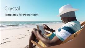  Presentation with hobbies - PPT layouts featuring side-view-of-african-american background and a light blue colored foreground