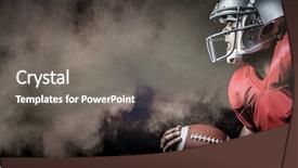  Presentation with american football - Colorful PPT theme enhanced with side view of aggressive sportsman backdrop and a gray colored foreground