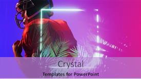  Presentation with football competition - Slide deck having side-view-of-american-football background and a lilac colored foreground