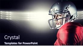  Presentation with spotlight - Colorful PPT layouts enhanced with side view of american football player looking away against spotlight backdrop and a wine colored foreground