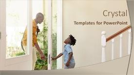  Presentation with man door - Colorful slide set enhanced with side-view-of-an-african backdrop and a lemonade colored foreground