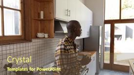  Presentation with home garden - PPT theme with side-view-of-an-african background and a tawny brown colored foreground