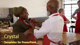  Presentation with african american women - Presentation theme enhanced with side-view-of-an-senior background and a tawny brown colored foreground