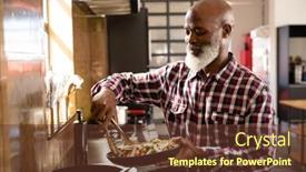  Presentation with pan african - Presentation theme consisting of side-view-of-an-senior background and a  colored foreground