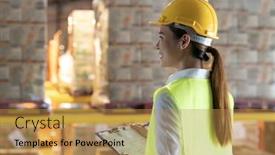  Presentation with flip chart - Audience pleasing presentation consisting of side-view-of-asian-female backdrop and a gold colored foreground