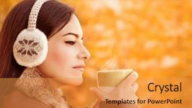  Presentation with arabic - Colorful slide set enhanced with attractive female have coffee backdrop and a gold colored foreground