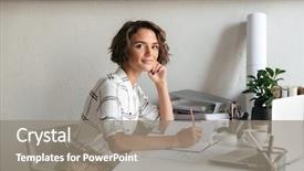  Presentation with awesome - Theme enhanced with side view of awesome woman background and a  colored foreground