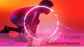  Presentation with racing - PPT layouts having side-view-of-biracial-female background and a coral colored foreground