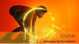  Presentation with racing - PPT layouts with side-view-of-biracial-female background and a gold colored foreground