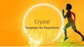  Presentation with racing - Presentation theme enhanced with side-view-of-biracial-female background and a yellow colored foreground