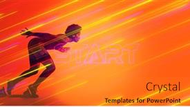  Presentation with female sport - Presentation theme enhanced with side-view-of-biracial-female background and a gray colored foreground