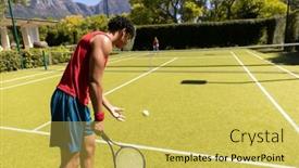  Presentation with green nature - Theme with side-view-of-biracial-young background and a yellow colored foreground