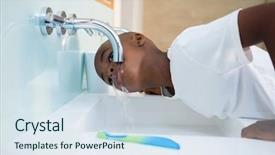  Presentation with healthy workplace full length side view - Cool new presentation theme with side view of boy washing backdrop and a  colored foreground