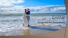  Presentation with waves - Presentation theme with side-view-of-bride background and a light blue colored foreground