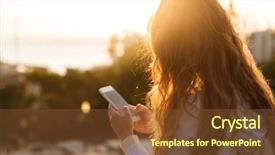  Presentation with autumn view autumn nature - Slide set with side view of brunette woman background and a tawny brown colored foreground