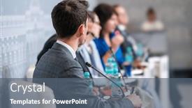  Presentation with giving - Slides with side-view-of-businessman-giving background and a ocean colored foreground