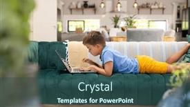  Presentation with childhood - Theme enhanced with side-view-of-caucasian-boy background and a ocean colored foreground