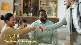  Presentation with home loan - Audience pleasing presentation theme consisting of side-view-of-cheerful-handsome backdrop and a tawny brown colored foreground