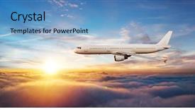  Presentation with commercial - Presentation design consisting of side view of commercial airplane background and a light blue colored foreground