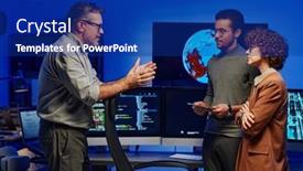  Presentation with server room - PPT theme consisting of side-view-of-confident-mature background and a  colored foreground