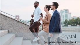  Presentation with ethnic - Colorful slides enhanced with side-view-of-confident-multi backdrop and a light gray colored foreground