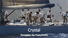  Presentation with members - Colorful presentation enhanced with side view of crew members backdrop and a ocean colored foreground