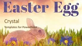  Presentation with rabbit - Colorful PPT theme enhanced with side view of cute brown backdrop and a cream colored foreground