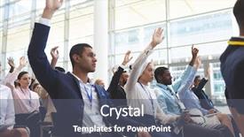  Presentation with diverse business people - Audience pleasing PPT layouts consisting of side view of diverse business backdrop and a gray colored foreground