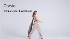  Presentation with makeup fashion model applying lipstick - Presentation theme featuring side view of fashion model background and a light gray colored foreground