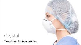  Presentation with female leader social media - PPT theme consisting of side-view-of-female-medical background and a white colored foreground