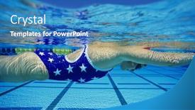  Presentation with participant - Cool new slide deck with side view of female participant swimming underwater backdrop and a teal colored foreground