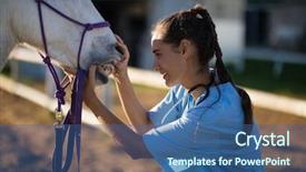  Presentation with vet - Cool new theme with field service - side view of female vet backdrop and a ocean colored foreground