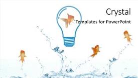  Presentation with top view of fresh fish - Cool new PPT layouts with side view of fish swimming backdrop and a white colored foreground