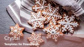  Presentation with gingerbread - Slide deck having side-view-of-gingerbread-cookies background and a coral colored foreground