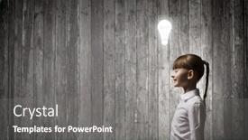 Presentation with light bulb - Audience pleasing slides consisting of side view of girl of school age and light bulb above her head backdrop and a gray colored foreground