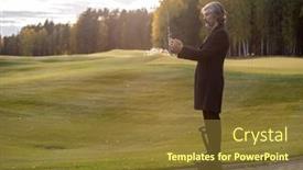  Presentation with gyroscope - Cool new slides with side-view-of-grey-haired backdrop and a tawny brown colored foreground