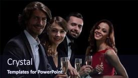  Presentation with poker - Slide set having side view of group of people playing poker together in casino background and a wine colored foreground