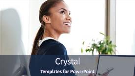  Presentation with african american in computer business - Theme with side view of happy african background and a navy blue colored foreground