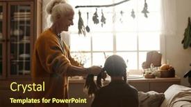  Presentation with elderly - Slides consisting of side-view-of-happy-elderly and a tawny brown colored foreground