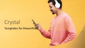  Presentation with scrolling - Slide deck having side-view-of-happy-young background and a yellow colored foreground