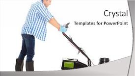  Presentation with side effects of injectable drugs - Presentation design with side view of man pushing background and a white colored foreground