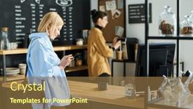  Presentation with waiting - Presentation theme consisting of side-view-of-mature-blond background and a tawny brown colored foreground