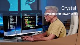  Presentation with data - PPT layouts with side-view-of-mature-male background and a ocean colored foreground