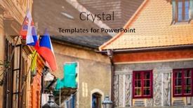  Presentation with architecture old - Amazing theme having side-view-of-old-building backdrop and a coral colored foreground